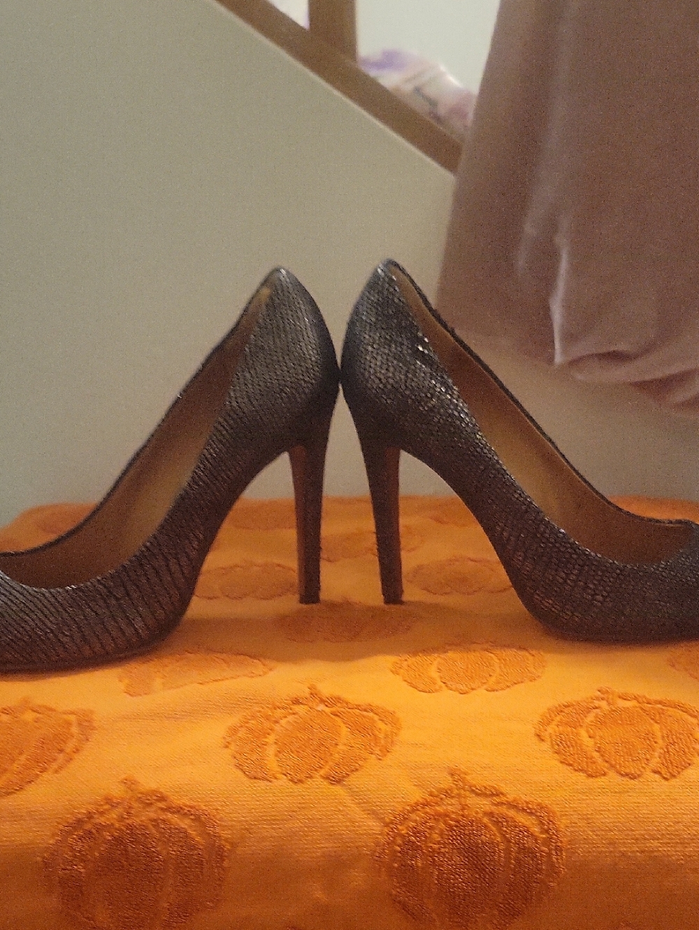 Coach Black Glitter Pointed-Toe Stiletto Pumps